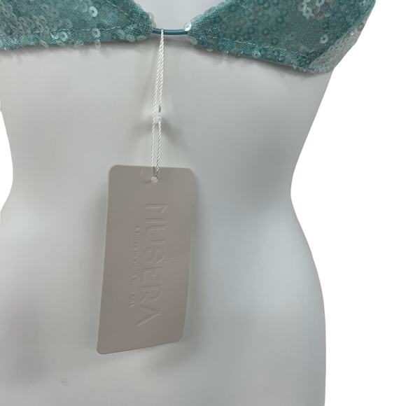 Aqua Sequin Bikini Top - Picture 5 of 7